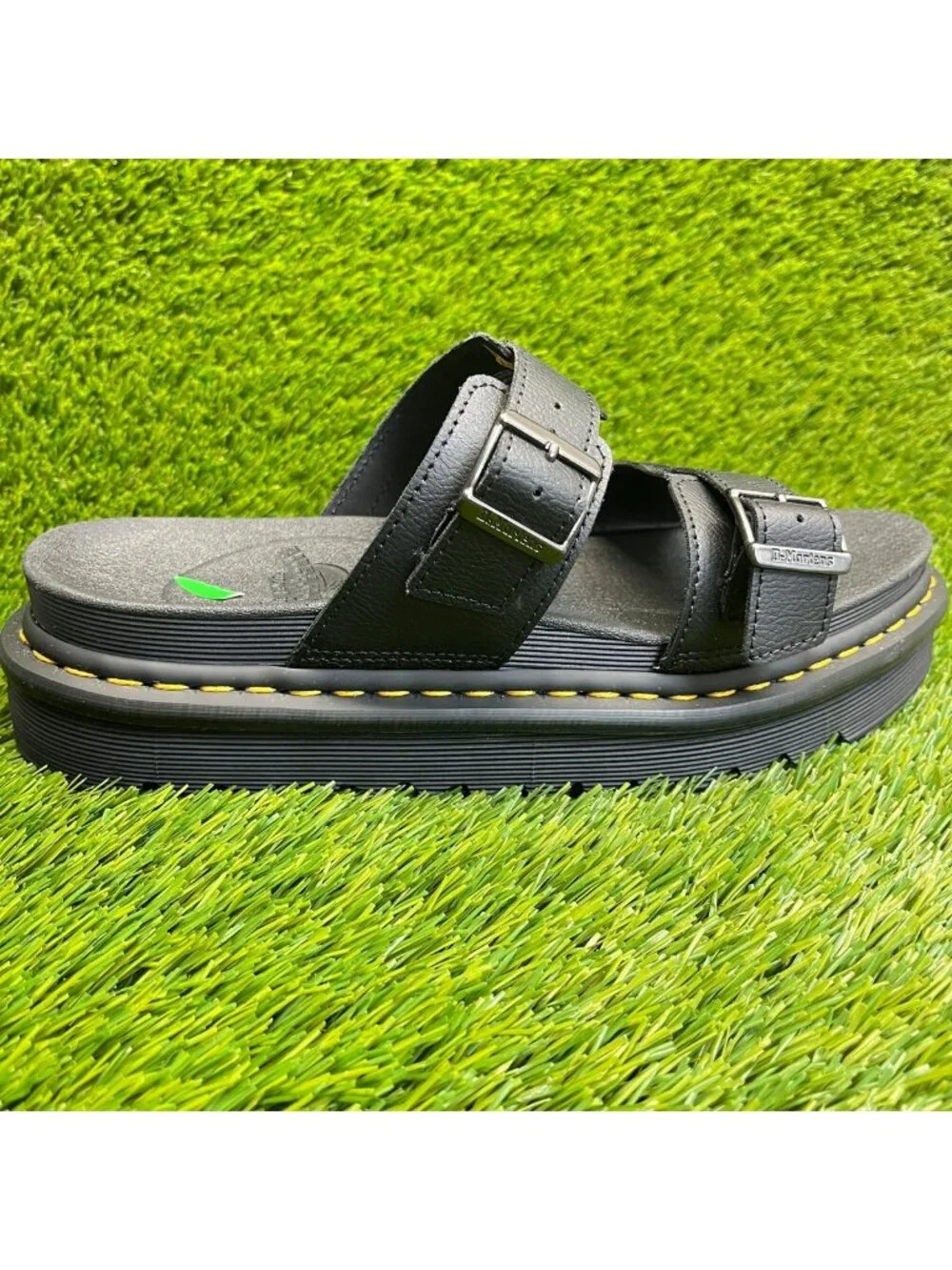 Dr. Martens Myles Mens Size 11 Black Beach Casual Outdoor Leather Slide Sandals